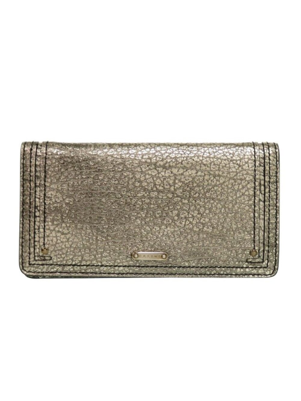 Celine Leather Gunmetal Wallet
